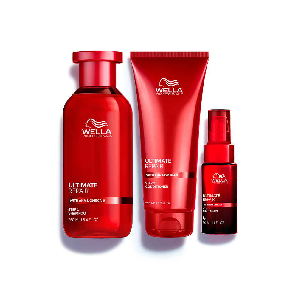 Wella Professionals - Rutina Ultimate Repair - Champú 250 ml + Acondicionador 200 ml + Sérum de Noche 30 ml